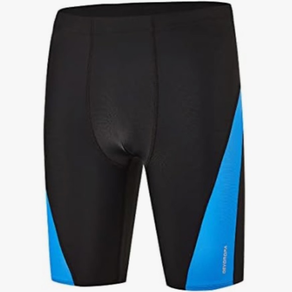 NWT Devoropa boys size L (14-16) Black and Blue Swim Jammers.